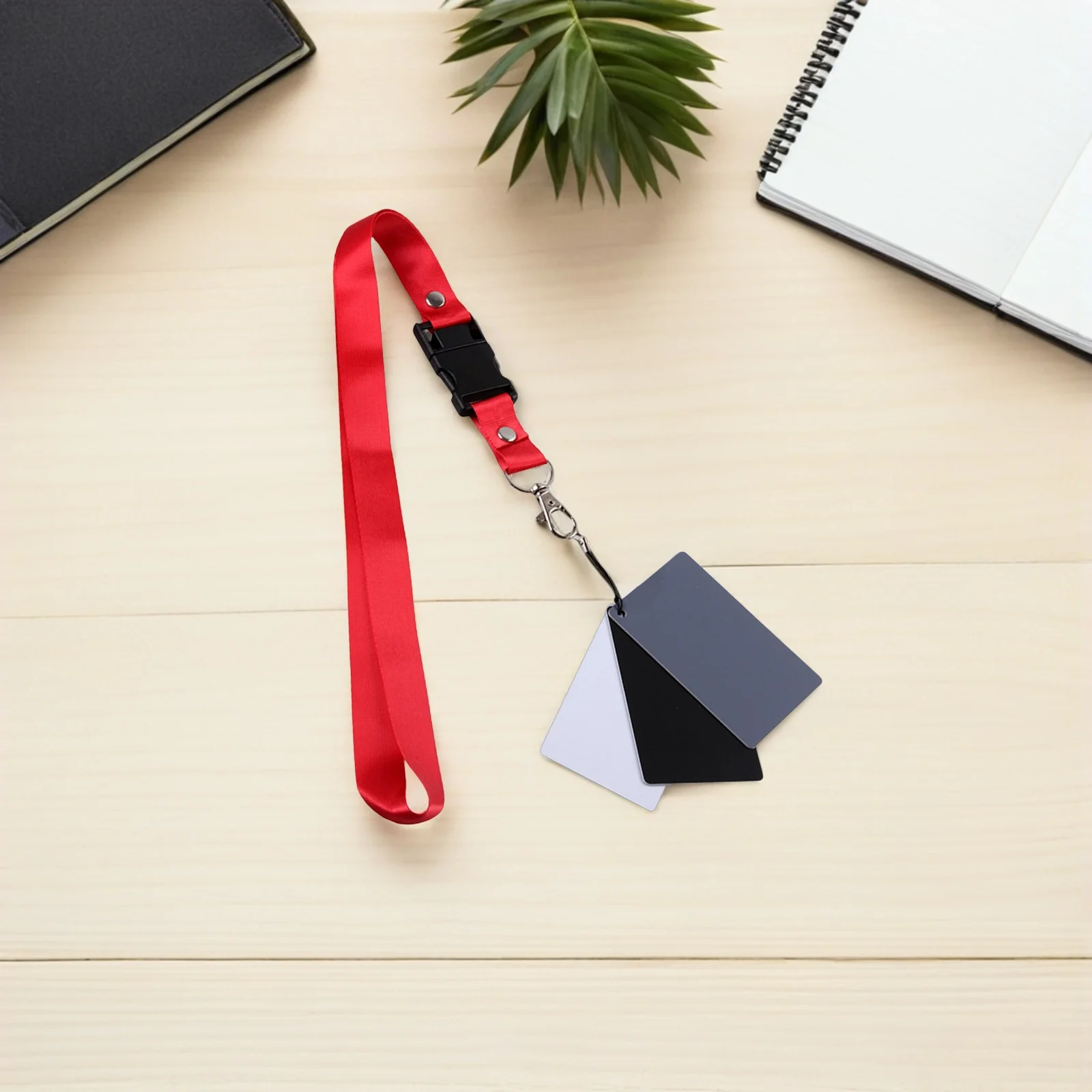 

2Pcs Black Grey Balance Card Neck Strap Exposure Video Film Color Checker for Camera Color Checker