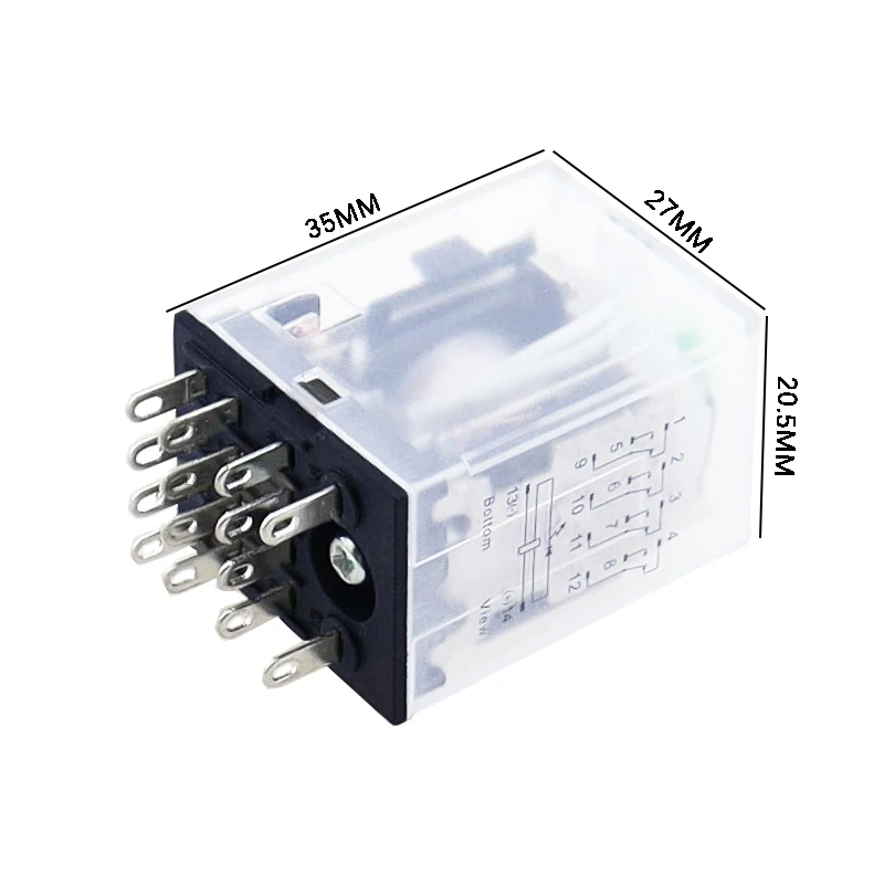 1PCS LED MY4 General Purpose Relay 4pdt,14pins relais AC/DC 12V 24V 36V 48V 110V 220V 380V MY4NJ relay switch