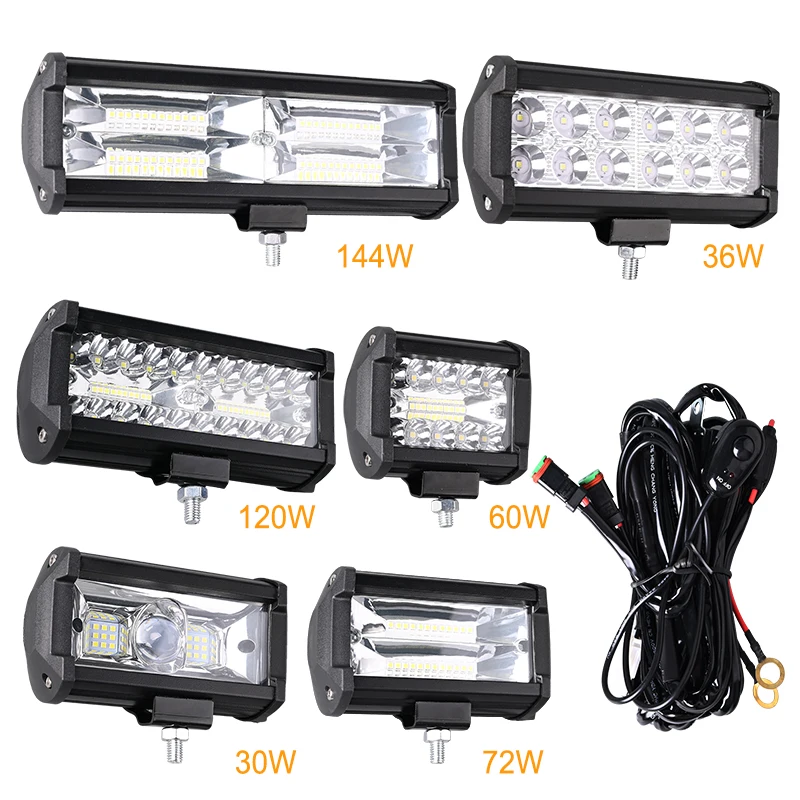 Araba çalışma ışığı LED Offroad 4x4 spot sis lambası diyot far SUV ATV traktör tekne kamyon ekskavatör ışık çubuğu 12V 24V