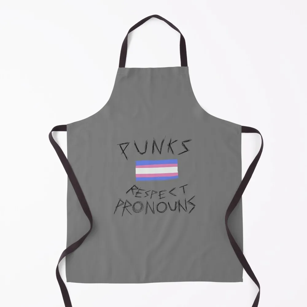 

Punks respect pronouns Apron Home Utensils Kitchen Man custom women's kitchen kitchen and home Apron