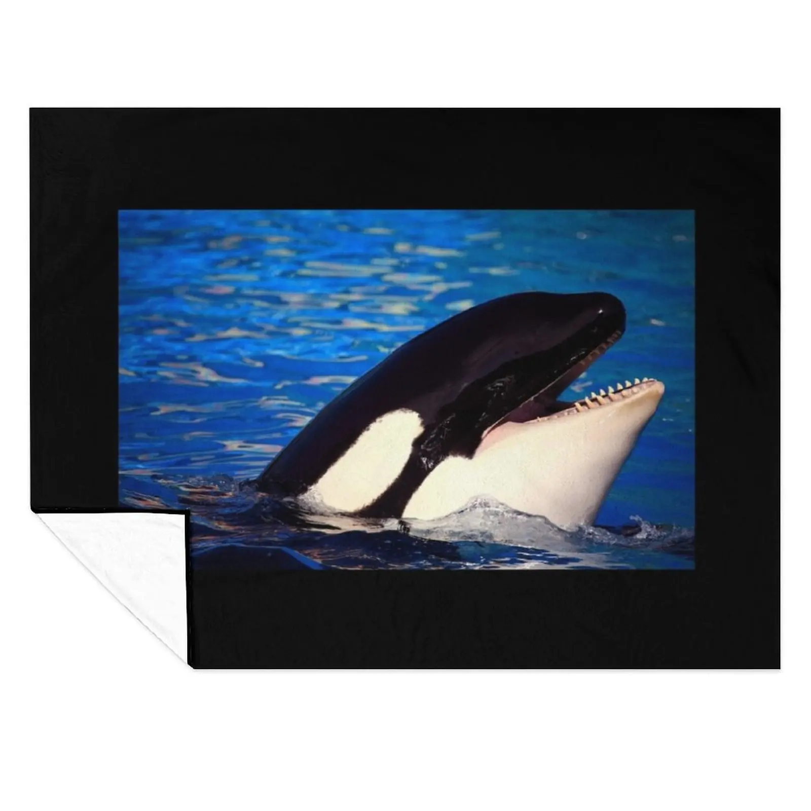 

Happy Orca Throw Blanket Cute Plaid Blankets For Sofas cosplay anime Stuffeds Blankets