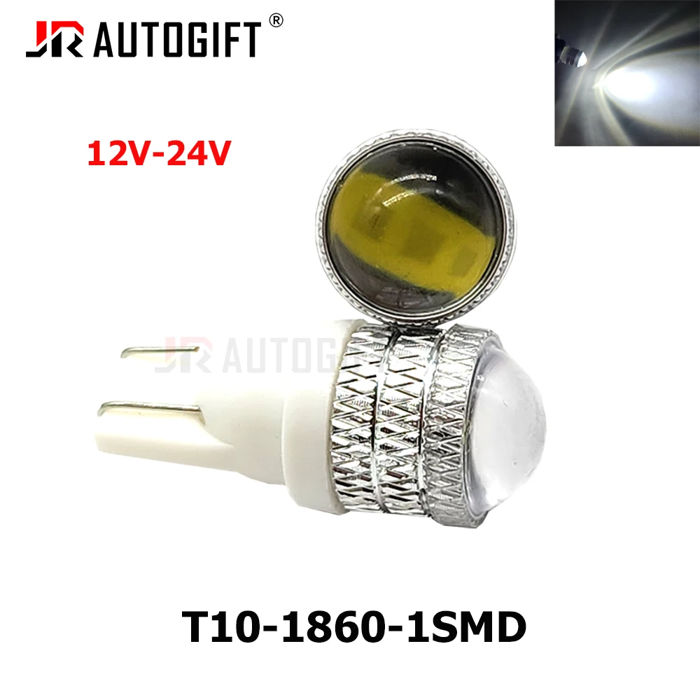 

100PCS 12V-24V T10 LED W5W Led Bulb Super Bright CSP 1860 1SMD Aluminum Part Car Parking Lights Auto Dome Lamp White