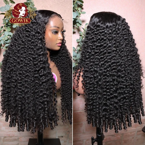 Imagen 1 del producto Peluca frontal de encaje rizado birmano natural 13x4 13x6, cabello humano pre-arrancado, densidad 200 250, peluca de cabello humano rizado birmano en espiral