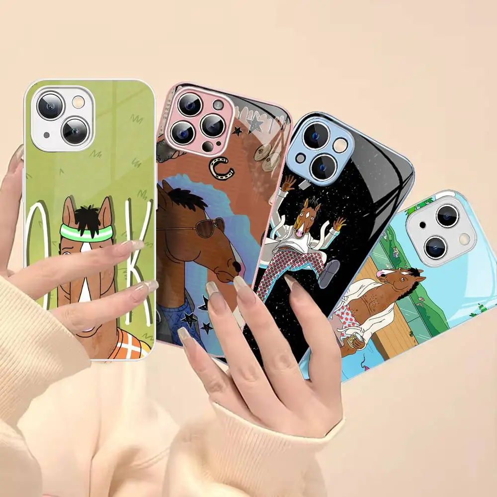 

Classic Animation BoJack H-Horseman Tempered Glass For Iphone 14 13 12 11 Pro Mini XS MAX 14Plus X XS XR Cover