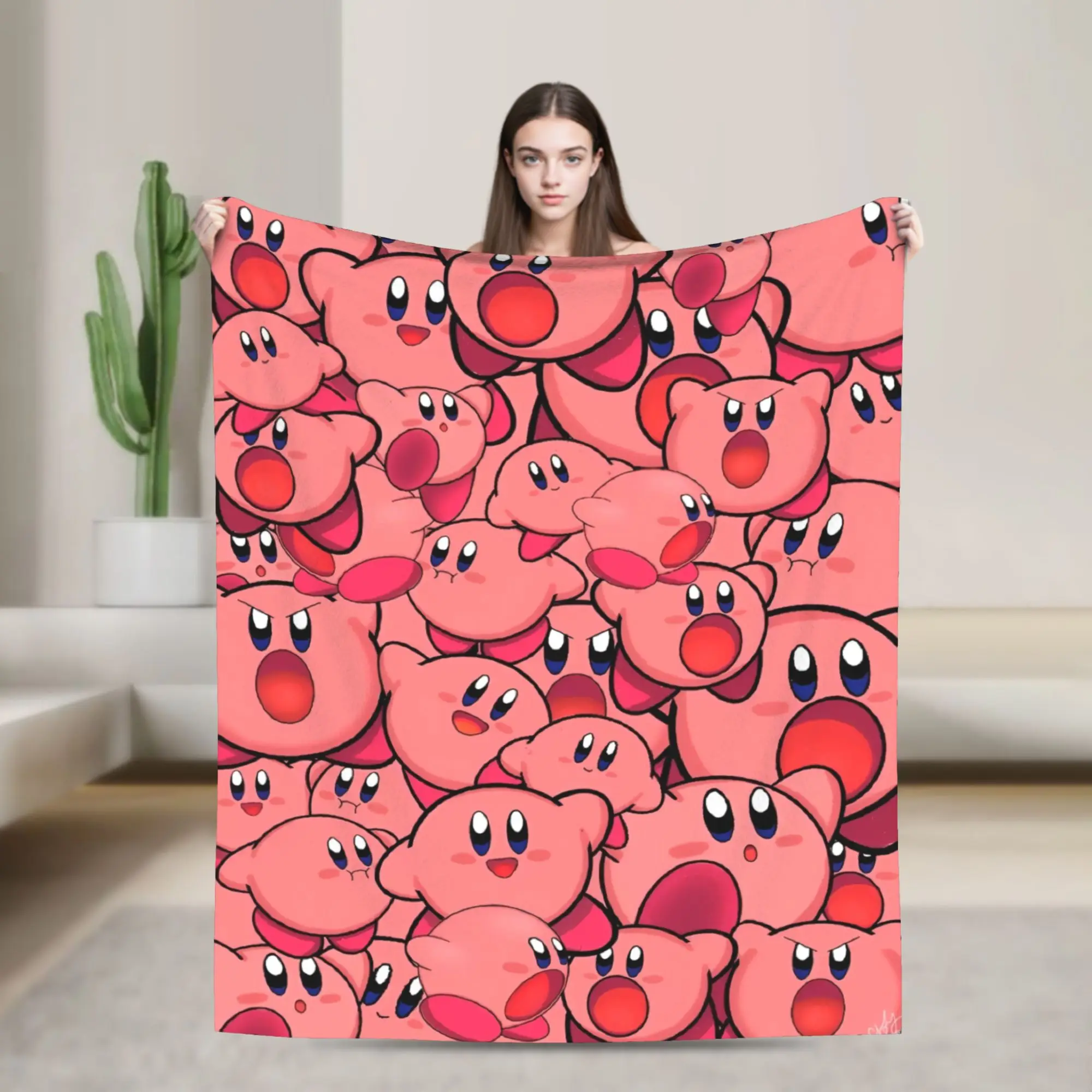 K-Kirbys Cartoon Stars Kawaii Blanket Quality Soft  Bedding Throws Winter Child Home Decor Funny Bedspread