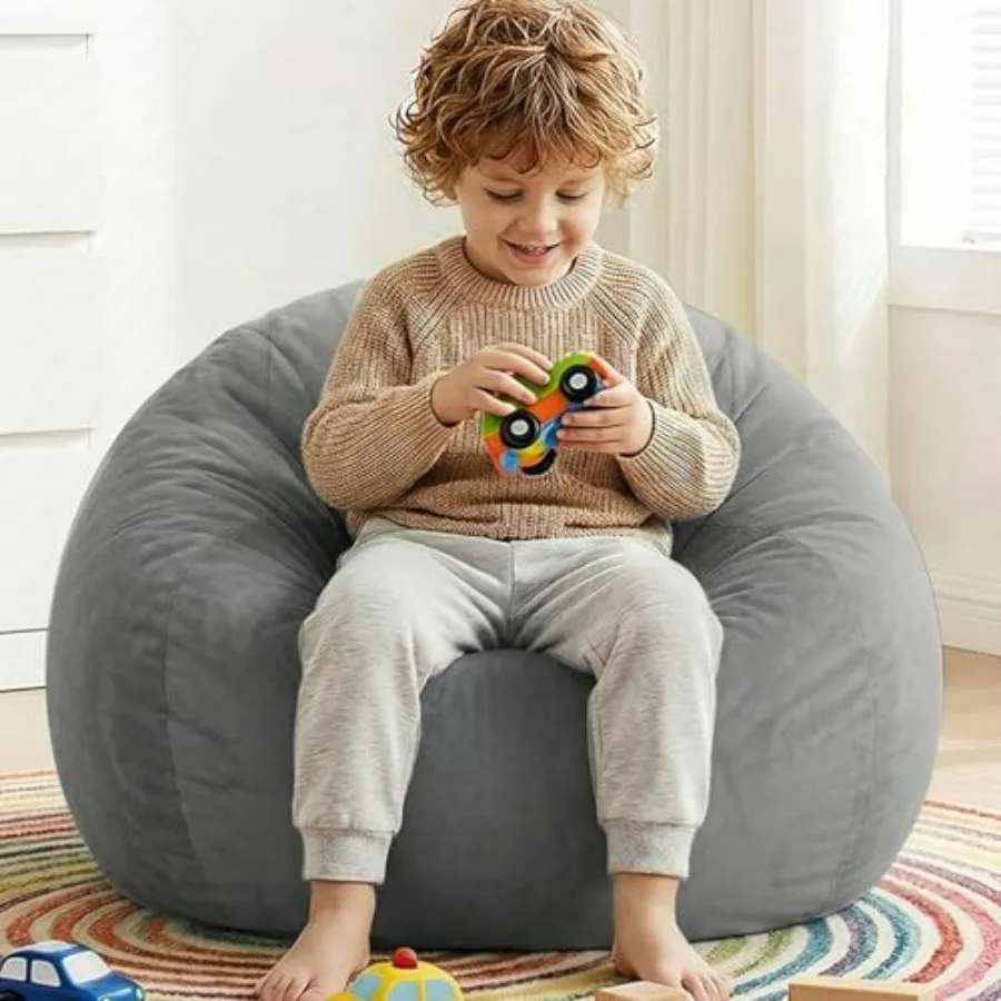 

tuffed Anima torage Bean Bag Chair Cover No Fier,Soft Comfy Velvet Beanbag Chair Cover Machine Washable, Bean Bag Chair with Ha