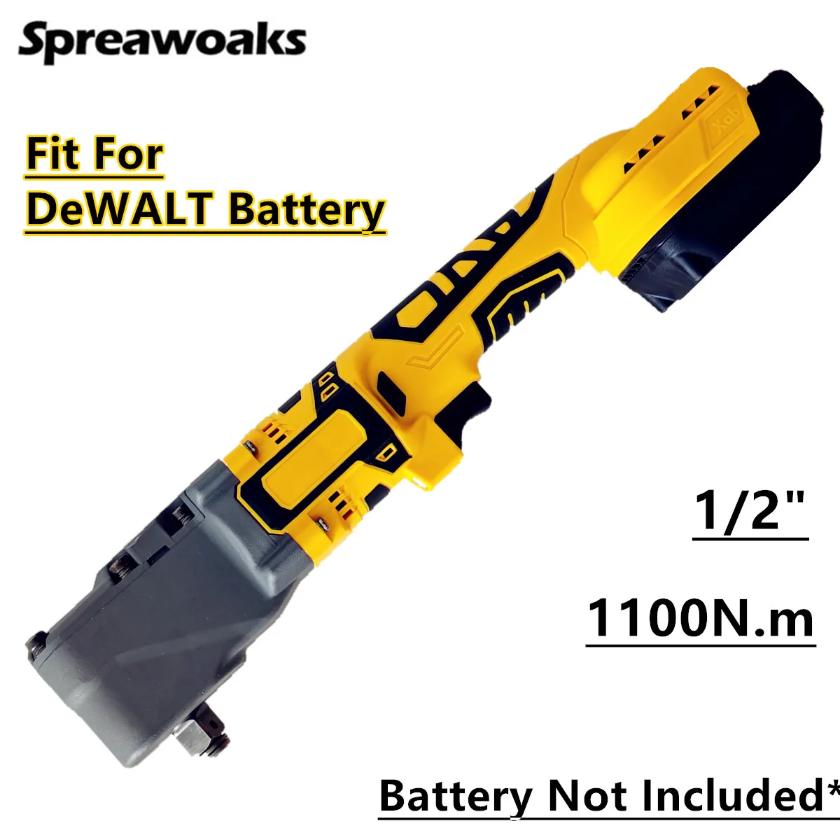 

1100N.m Brushless Ratchet Wrench 1/2'' Cordless Impact Driver Electric Screw Nut Car Repair Power Tools For Dewalt 20V Battery