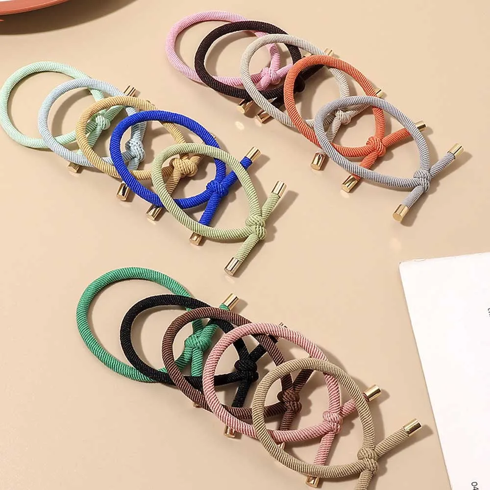 

10Pcs Multicolor Fabric Hair Ties Band Elastic Knot Scrunchie Rubber Bands Ring For Women Girls Hair Accessories