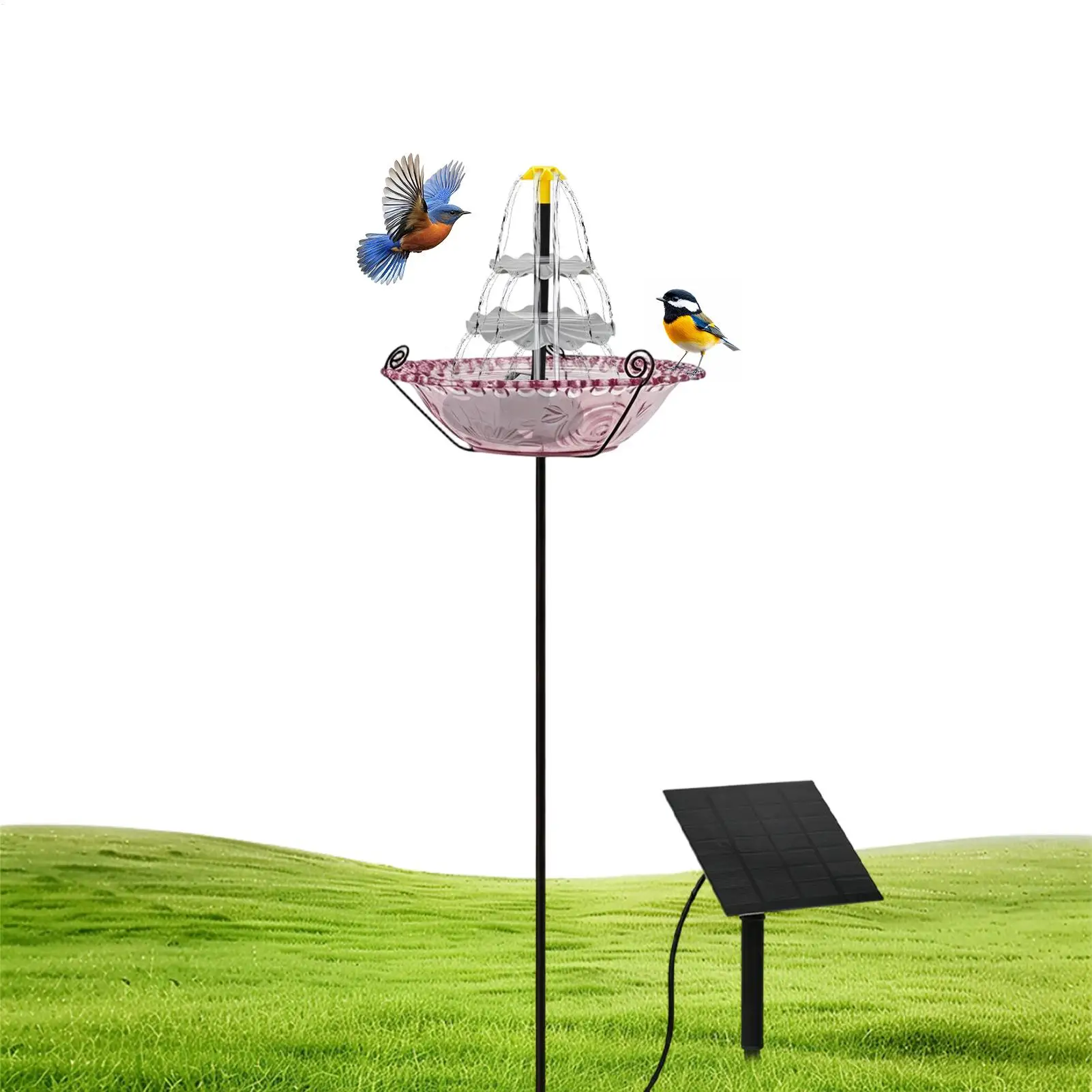 

Solar Fountain Bird Bath Bluebird Drinker Outdoor Hummingbird Waterer For Gardeners Homeowners Nature Lovers Backyard Patio Deck