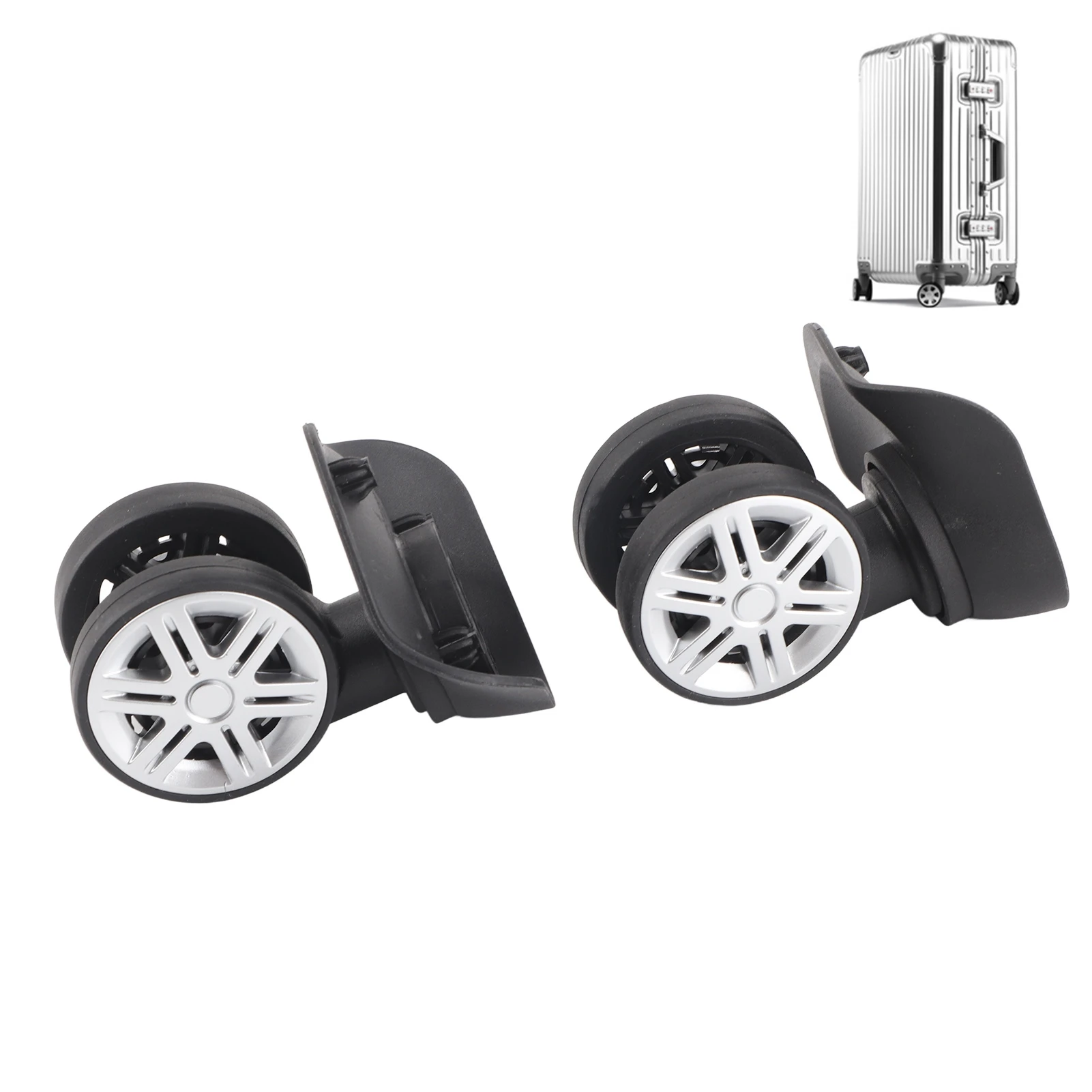 Picture 6: 1Pair Outdoor Mute Double Row Large Wheel Draw‑bar Box  Case Suitcase Accessory Suitcase Wheel Mute Wheel Case Wheel