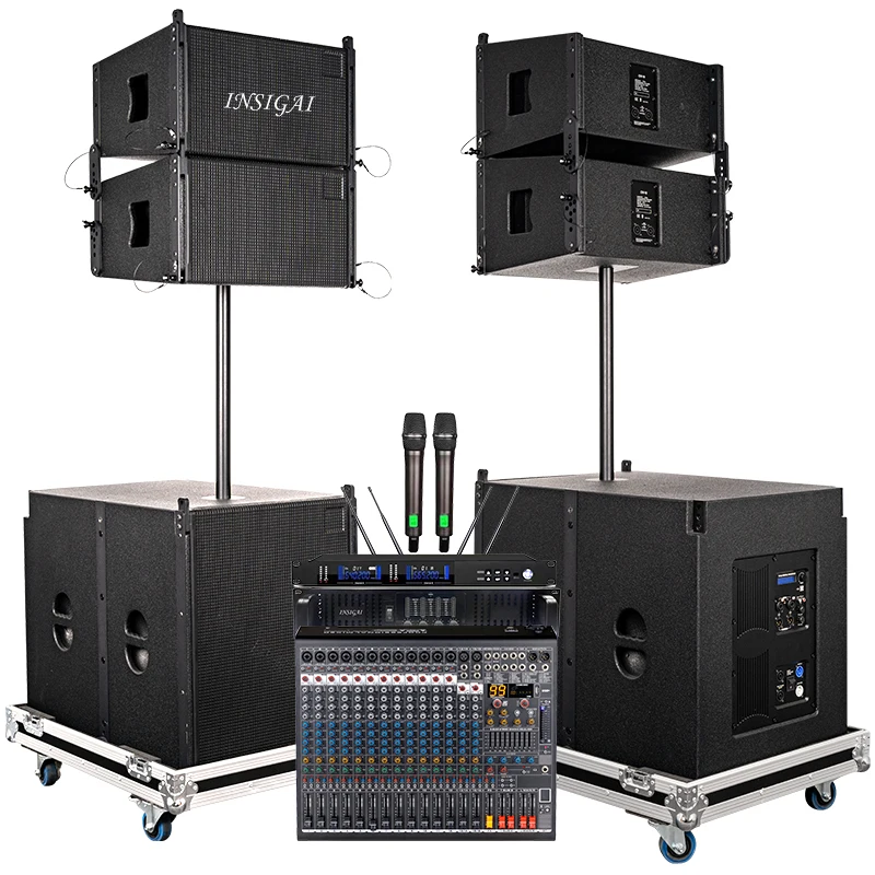 INSIGAI Hot Sale DSP Professional Speaker Sound System Audio Subwoofer Outdoor Concert Stage Passive Active Line Array Speakers