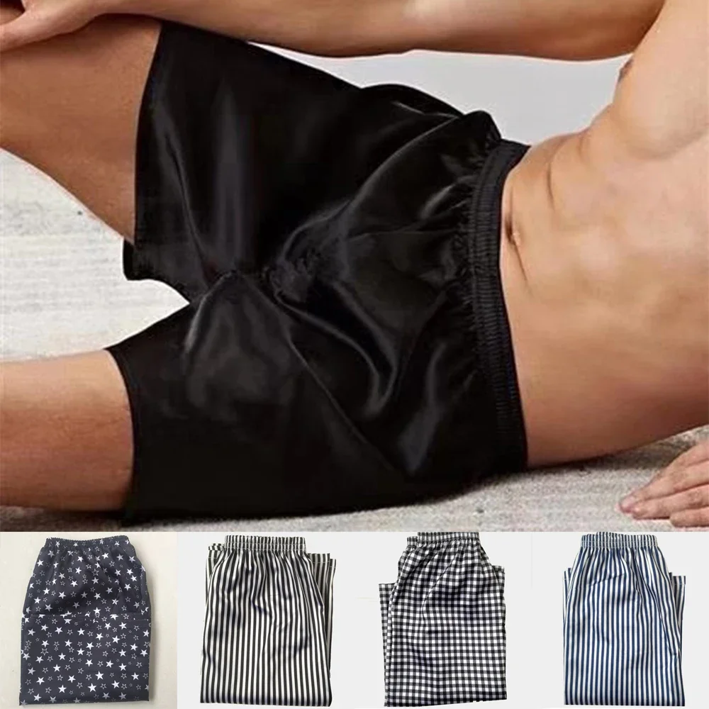 Men\'s Silk Satin Pajamas Shorts ​Mans Sleepwear On Slae 80% OFF Sleep Pyjamas Pants Bottoms Home Nightwear Homewae A80