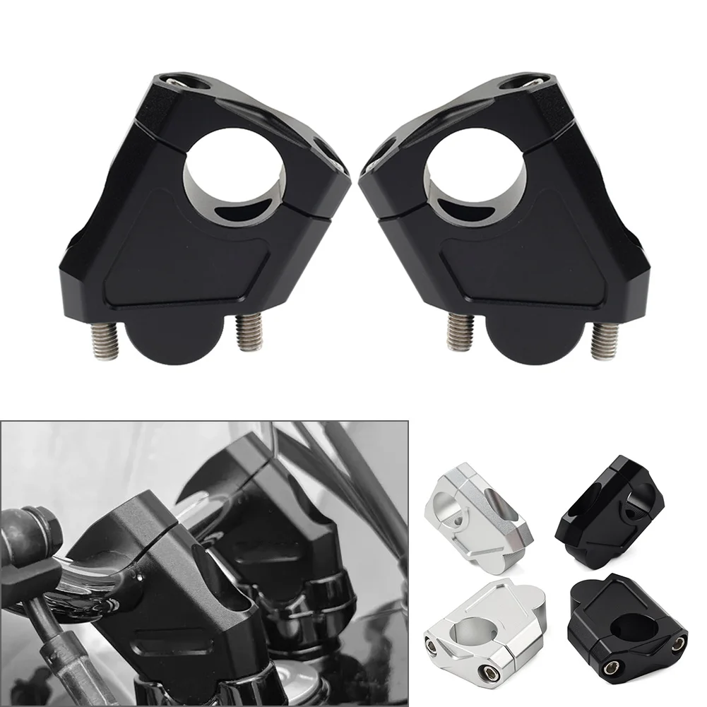 1Pair Motorcycle 1" 25mm Handlebar Bar Mount Clamp Riser Aluminum For Honda For Suzuki Kawasaki