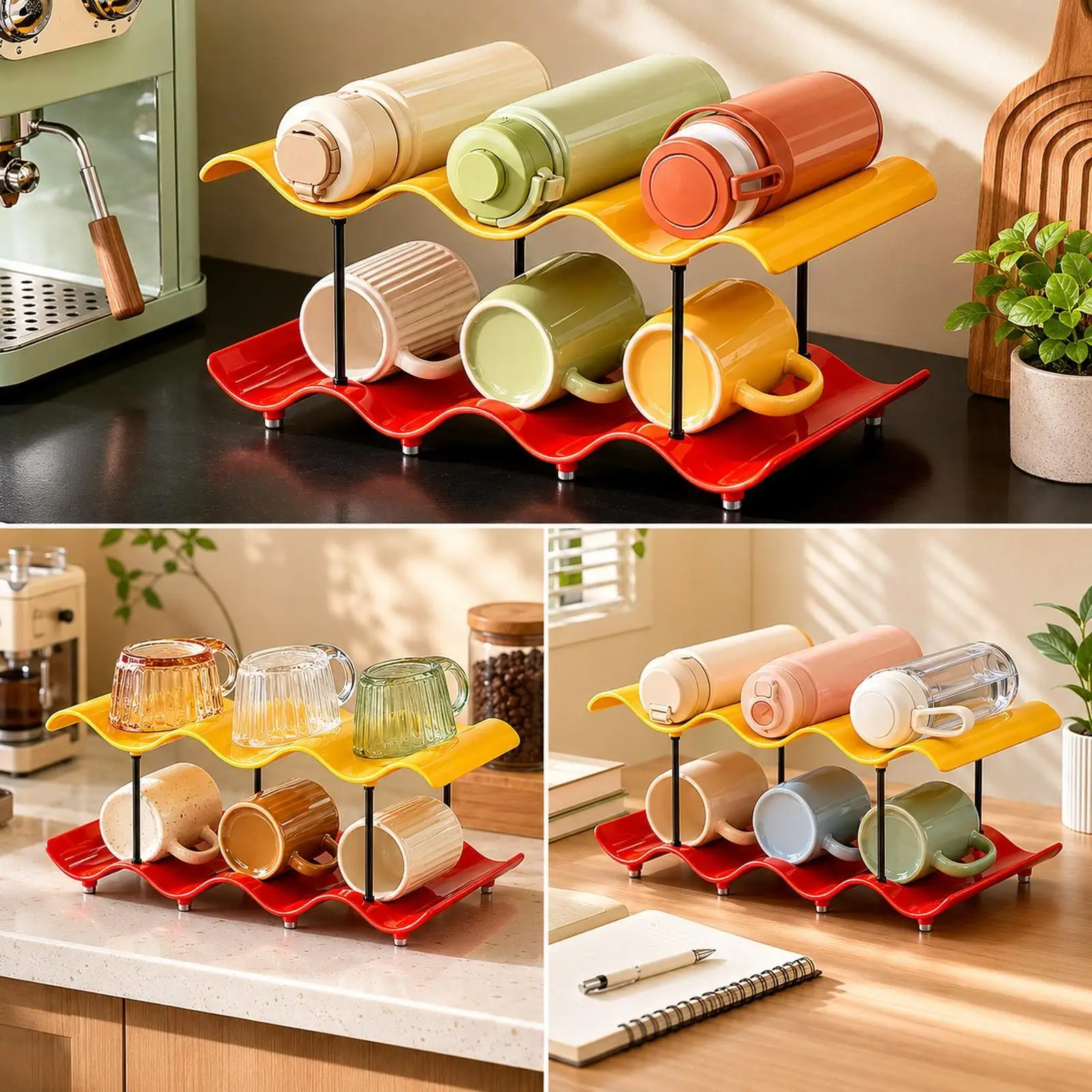 

Tumbler Bottle Cup Rack, Stackable Bottle Storage Rack, Tumbler Organizer for Sports Bottles