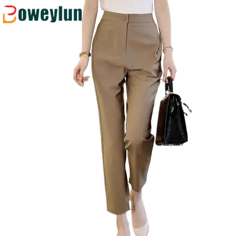 

Boweylun New Nine-minute Suit Pants Women's Spring and Autumn Thin Section Solid Color Loose High-waisted Casual Straight Pants