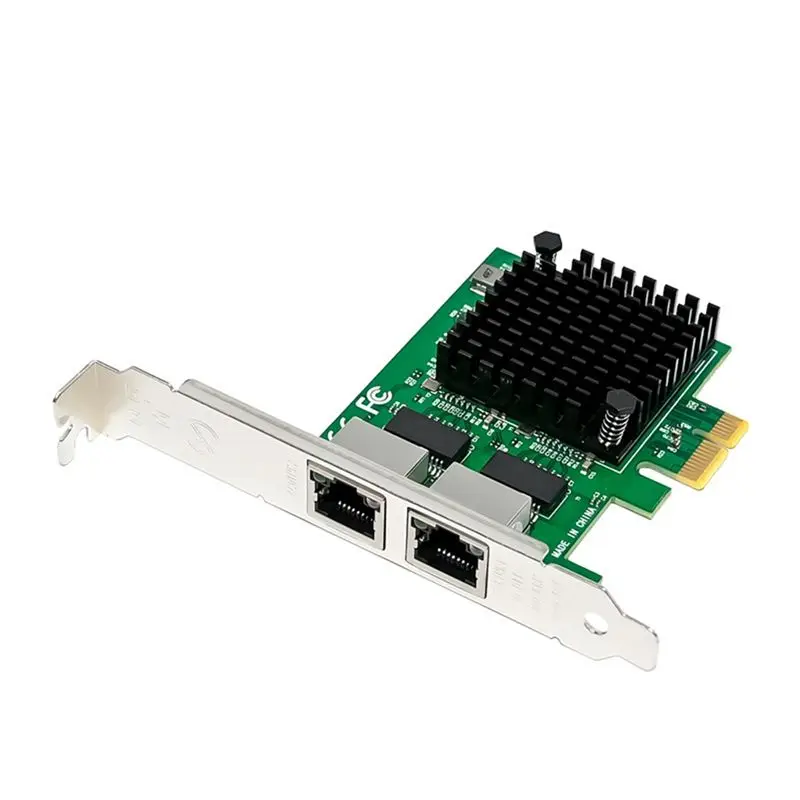 Well Made-PCI-E X1 2.5G Server Network Card Dual-Port Gigabit Network Card I225-V Ethernet Controller Dual-Port 2.5Gbe RJ45 Port