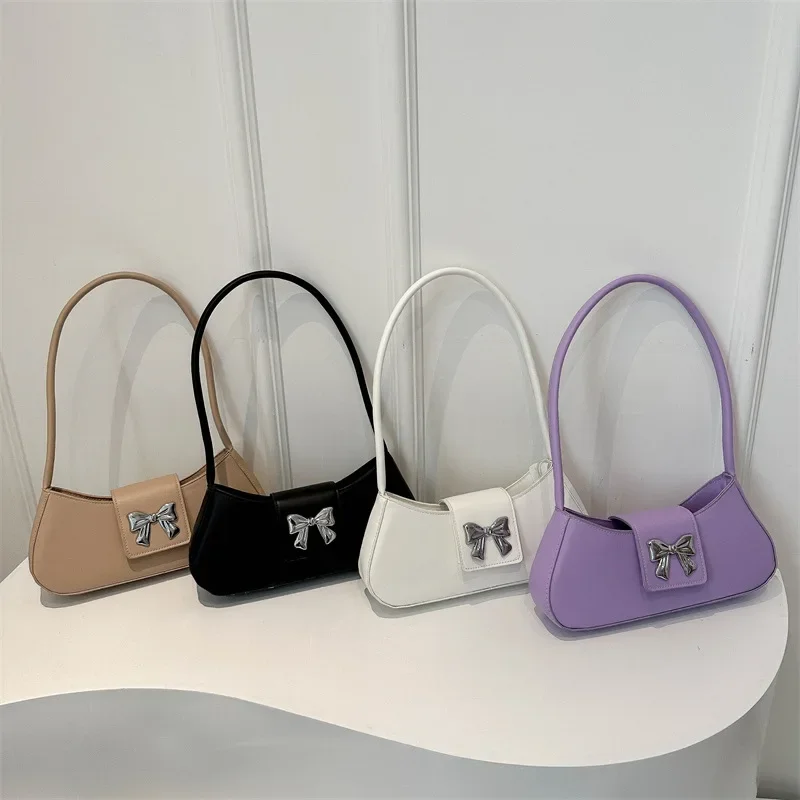 Fresh and Fashionable Bow Commuter Armpit  2024 New Bag Personalized Versatile Temperament Shoulder Bag Handbag