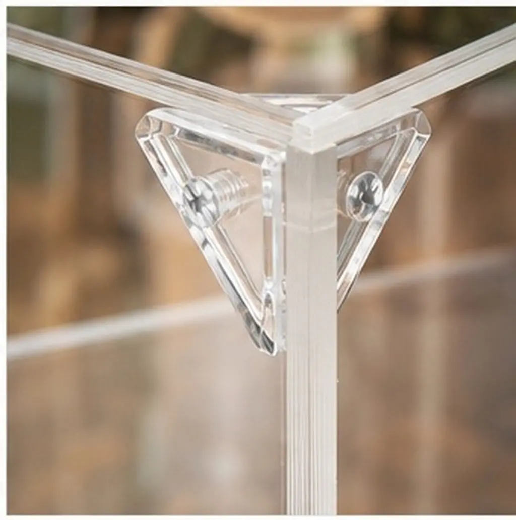 4Sets Acrylic Corner Braces Stable Clear Shelf Brackets for DIY Jewelry Box Case Reinforcement Acrylic Corner Joint Fasteners