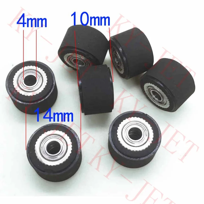 3pcs for Mimaki Cutting Plotter Vinyl Cutter Pinch Roller 4*14*10mm size Push Wheel Roll Feed Rubber Copper