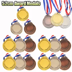 5.2cm Gold/Silver/Bronze Medal Award Medals with Neck Ribbon Sports Rewards Metal Winner Medals for Competitions Party Race