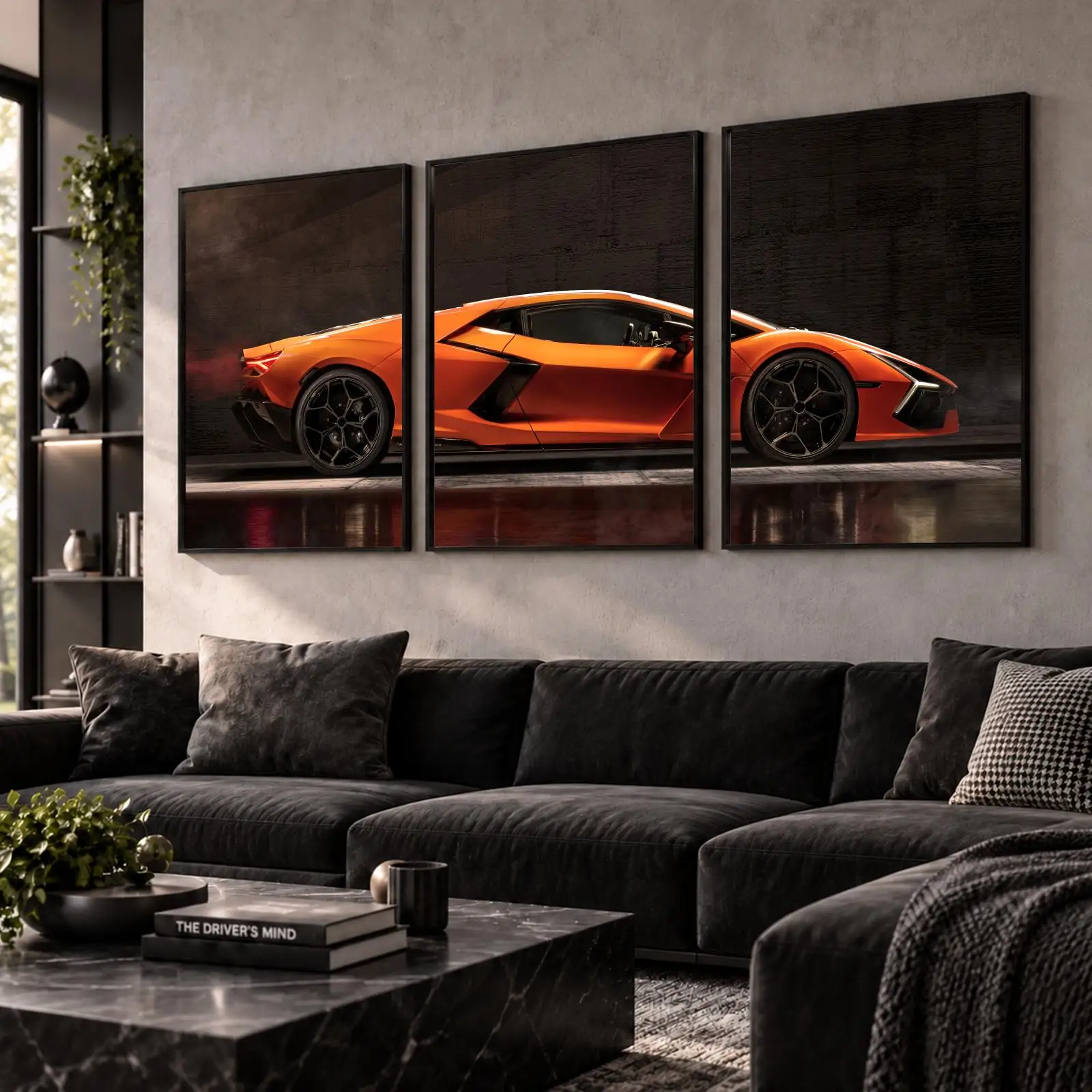 Supercar Side Profile Painting Calligraphy Wall Art Canvas Poster Collection Prints for Bedroom Living Room Home Decoration Gift