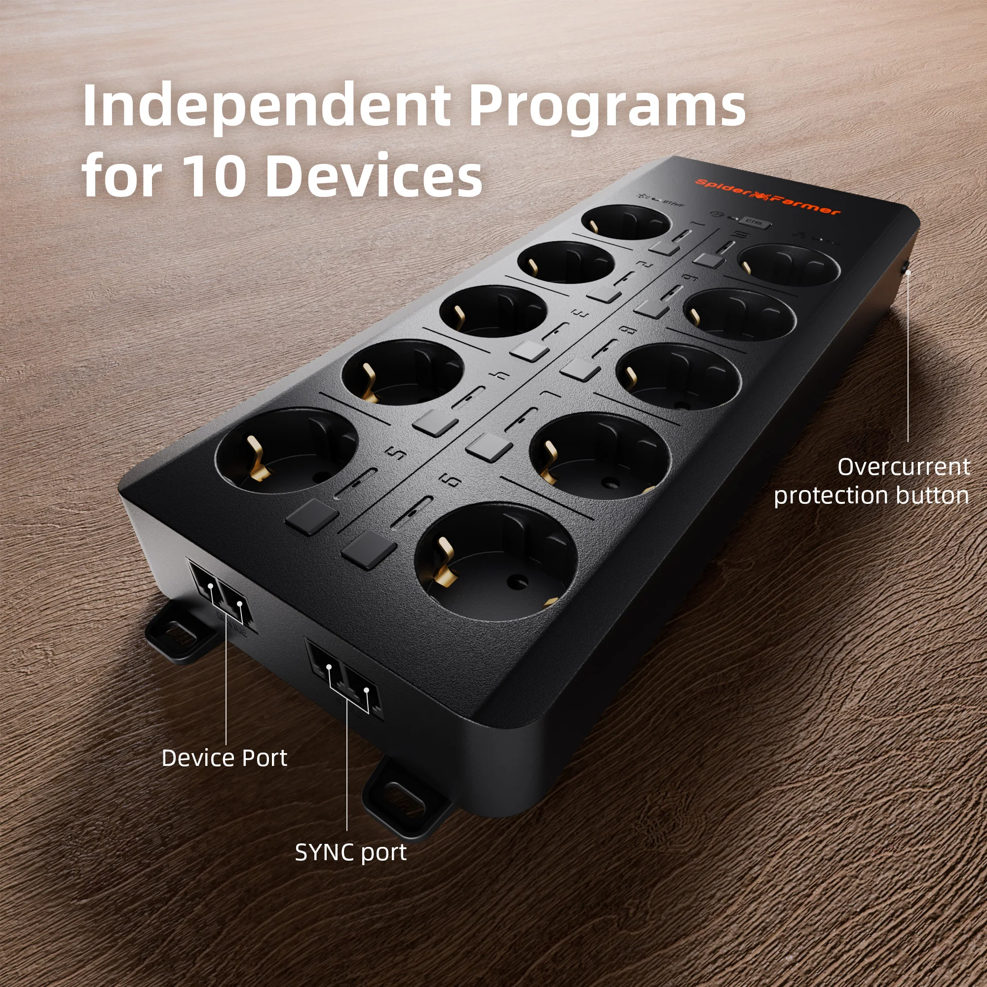 2025 Spider Farmer Genius Grow System AC10 Power Strip Kits 10 AC Smart APP-based Controls Outlets