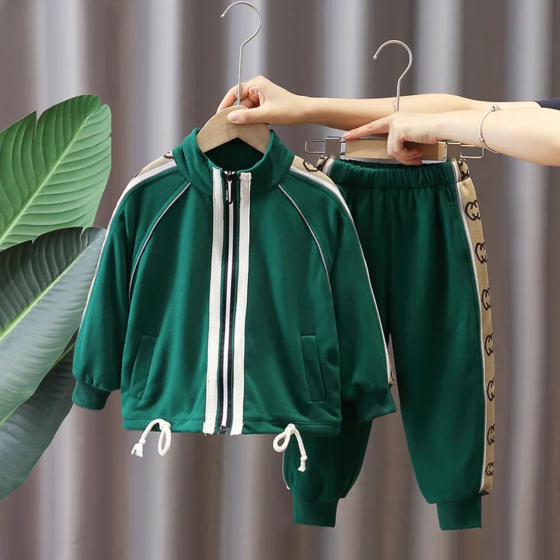 Spring Autumn Children Tracksuits Baby Boy Clothes Sets 2-10Years Toddler Kids Cotton Zipper Coat+Pants 2Pcs Boys Sports Set