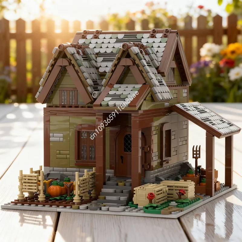 1681 elementów MOC Dom Rolnika Zamek Model Klocki Architektura Zestaw Prezent na Boże Narodzenie Zabawki DIY Kreatywny pomysł Urodziny