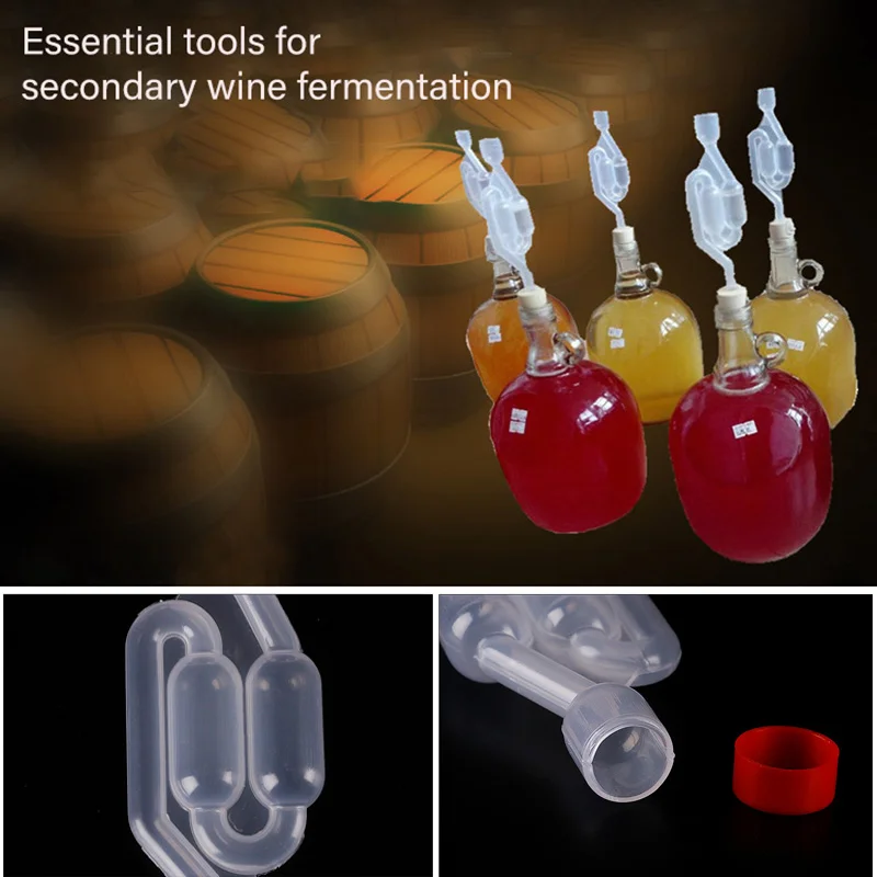 Transparent One-way Wine Air Lock Beer Brewing Fermentation Exhaust Valve Home Plastic Beer Making Tool Equipment Airlock