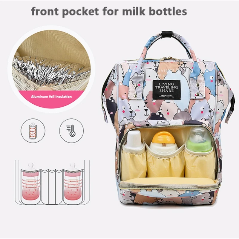 Mochilas de Grande Capacidade Multifuncionais para Cuidados com o Bebê, Outdoor Travel Fralda Sacos, Mulheres e Crianças Stroller Bags, Casual Mom