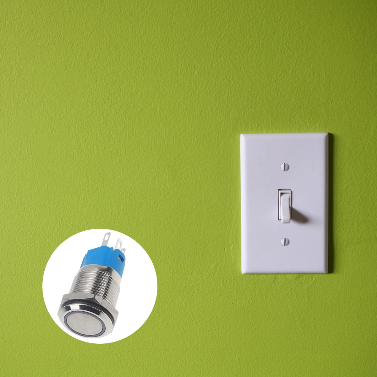 

Round Push Button Switch 16Mm Ip66 Waterproof Stainless Steel Auto Reset 12V Silver Industrial Control Electric Circuit Self