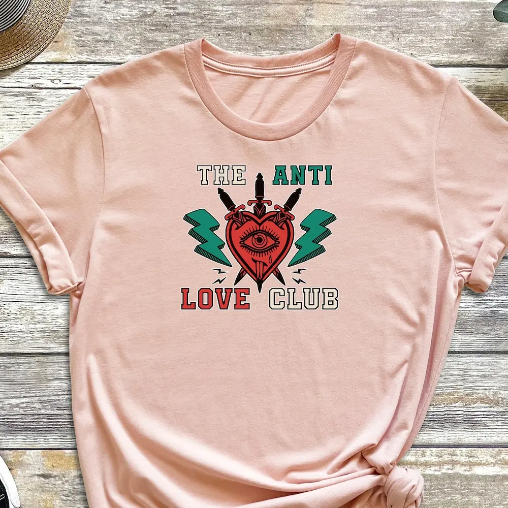 

Anti Love Club Valentine T Shirt Lovers Boyfriend Girlfriend Cute