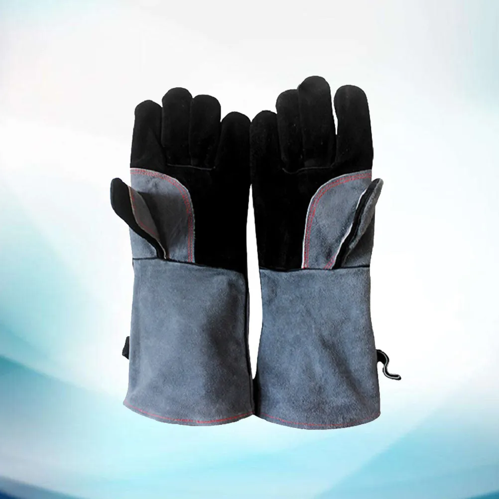

Premium Cowhide Welding Gloves Heat Fire Resistant for Fireplace Stove Oven Grill Bbq Pot Holder Fire Resistant Gloves