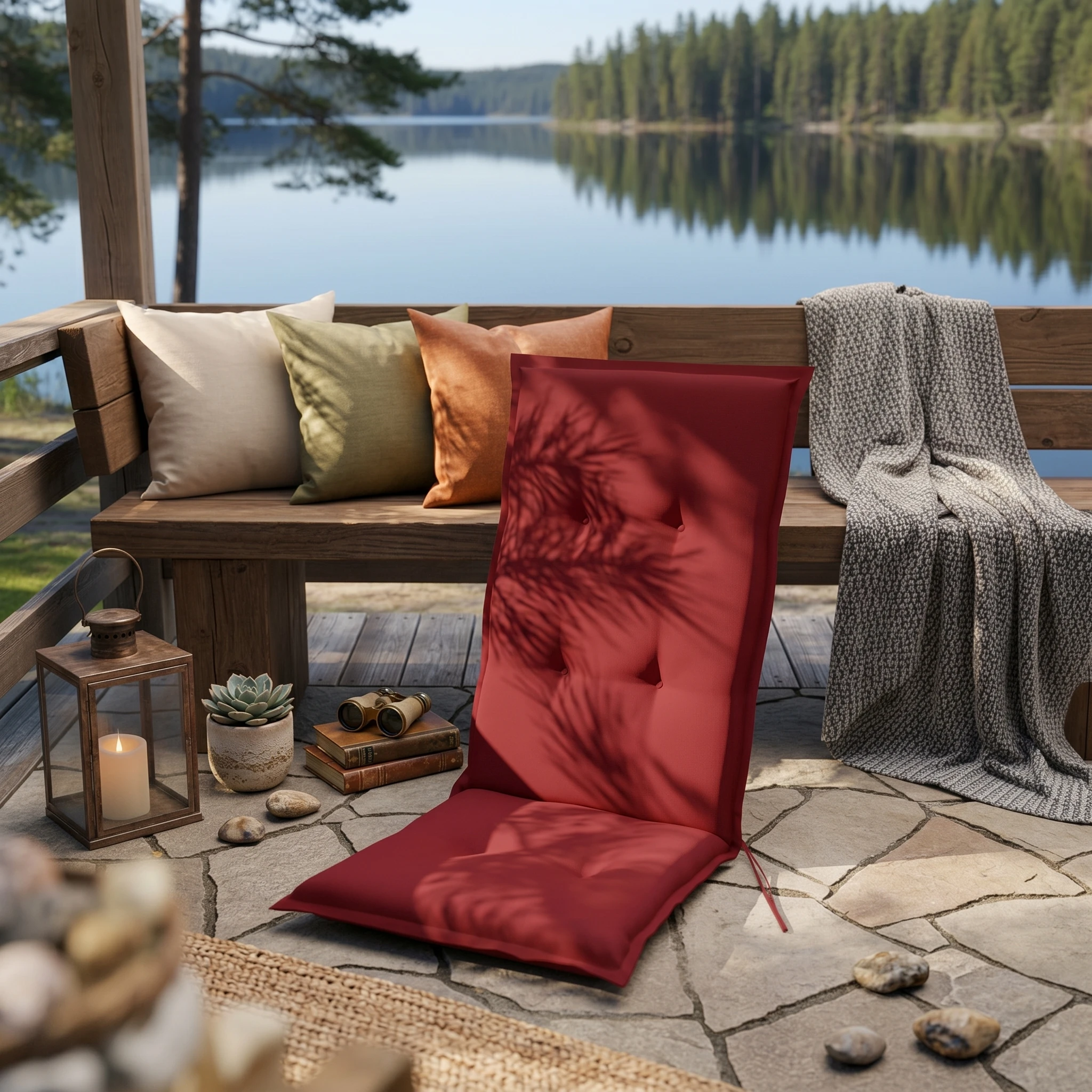 

Waterproof Chair Cushion Lumbar Support Tied Chair Cushion Home Furnishing Tie Straps Sun Resistant for Patio, Garden