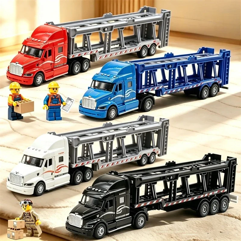 1:48 Alloy American Car Transporter Truck Model 35CM Belt, Hot New Toys Collection Ornament Die Casting Locomotive Toys