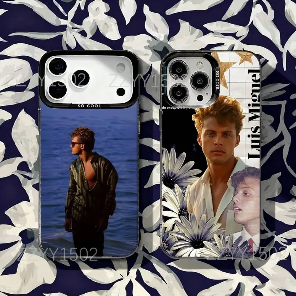 

L-Luis Miguel Singer Phone Case For iPhone 17,16,15,14,13,12,X,8,Pro,Max,Plus,SE4,Air,Mini HD Black IMD Matte