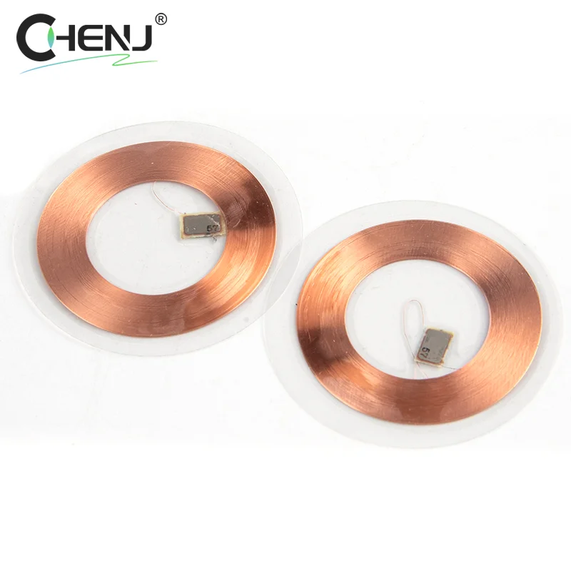 5Pcs 125KHz ID T5577 Writable Rewritable Copper Coil Coin Card Keyfob RFID Ultra-thin Cell Phone Access Card 38MM