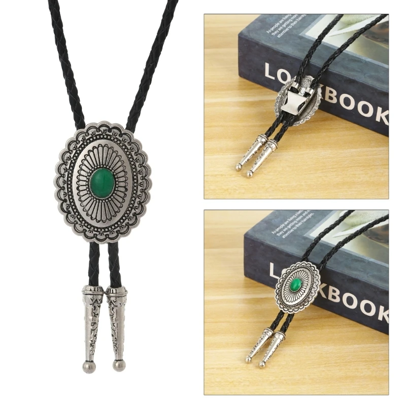 Turquoise Long Necklace Bolo Tie Fashion Hipsters Costume Neck Ties Neck Jewelry Drop shipping