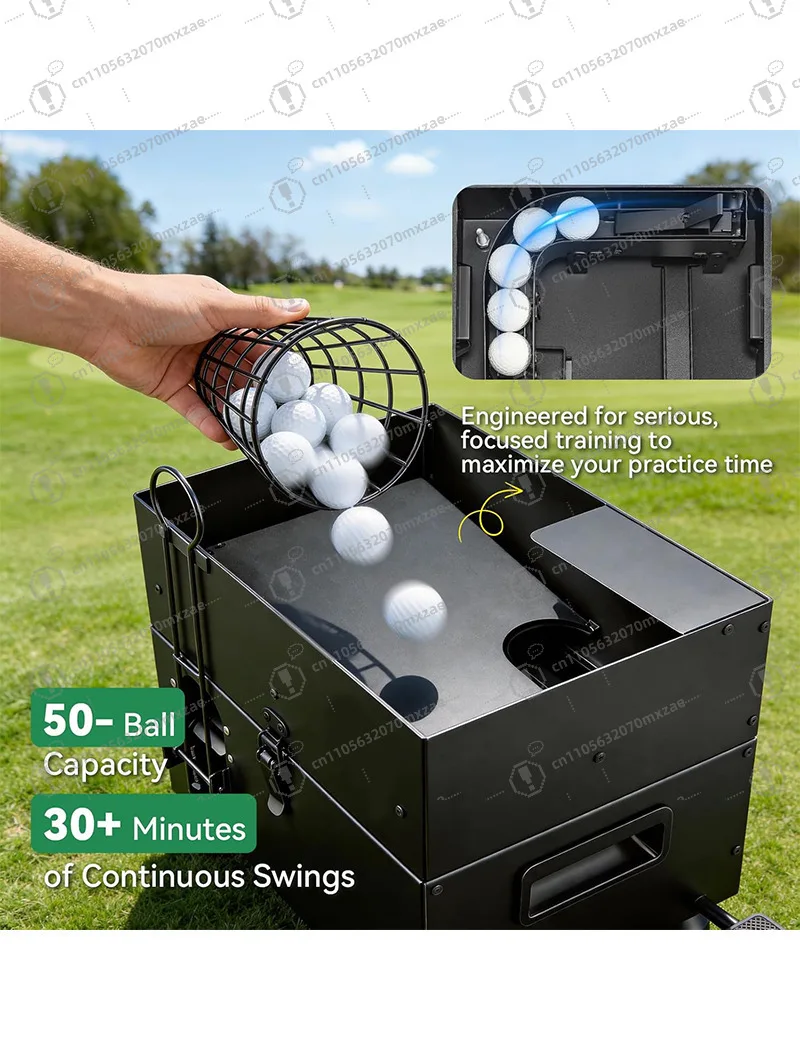 Automatic Metal 50 Balls Large Capacity Golf Ball Dispenser Training Machine for Golf Practice Range