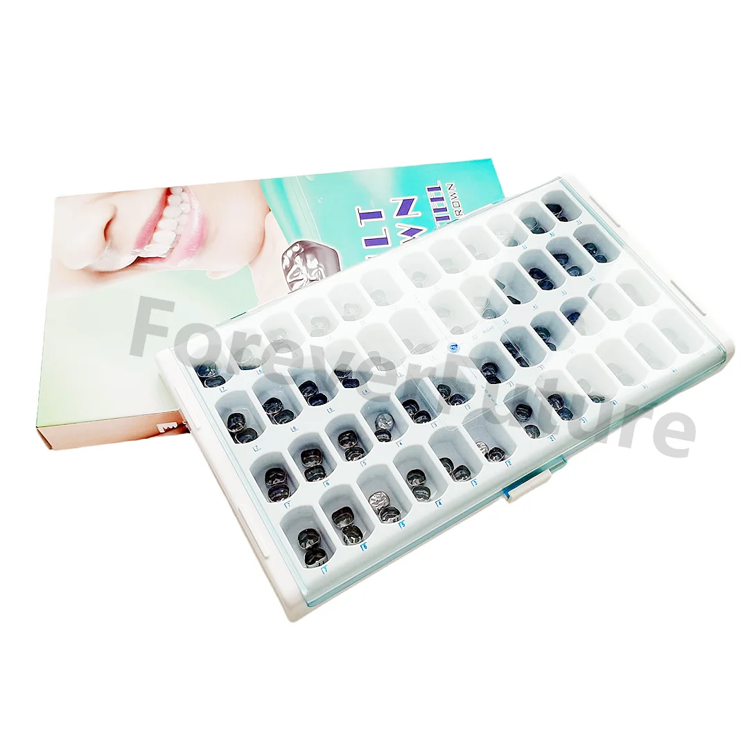 

Adult CROWN KIT OF 96Pcs/Box-Dental Stainless Steel Permanent Molar Crown