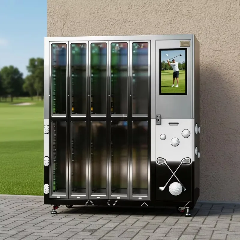 Custom Smart Golf Club Rental Locker Vending Machine SDK Supports Credit Card and Coin Payment, Stainless Can Be Rented 24 Hours
