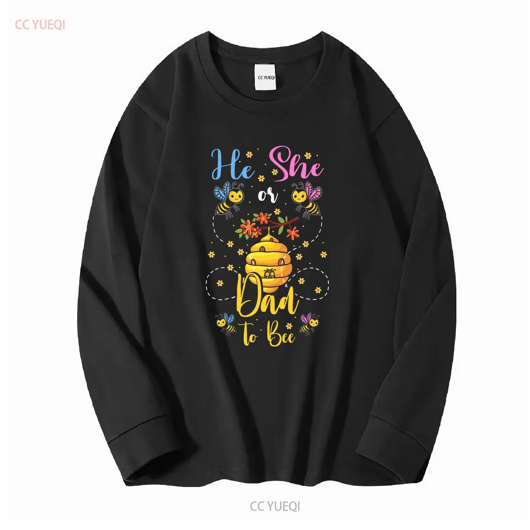 He Or She Dad To Bee Be T Shirt Daddy Themed Party Baby Shower AnnouncemenT Gender Reveal long short sleeves vintage Washed