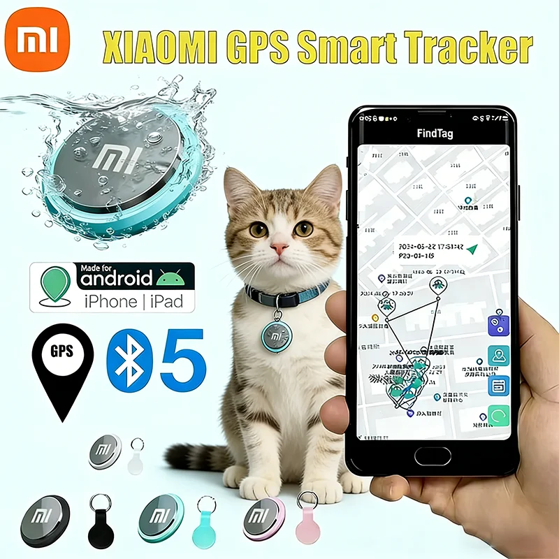 

Умный GPS-трекер Xiaomi Bluetooth 5.3 с функцией предотвращения потери, устройство для поиска домашних животных, сумок, кошельков, AirTag-трекер для Apple и Android