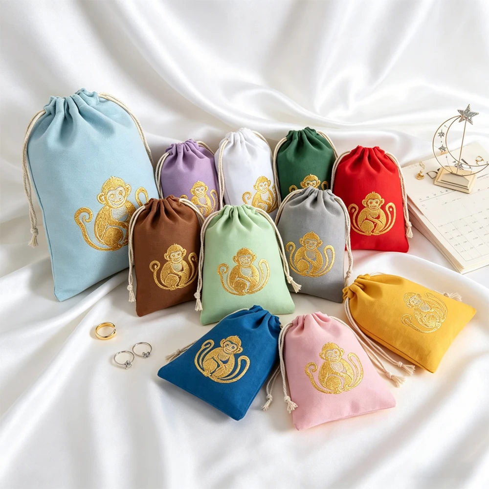 

100pcs/lot Customed Logo Pink Cotton Bags 9x12cm Packaging for Jewelry Drawstring Pouch Personalized Dust Wedding Gift Candy Bag