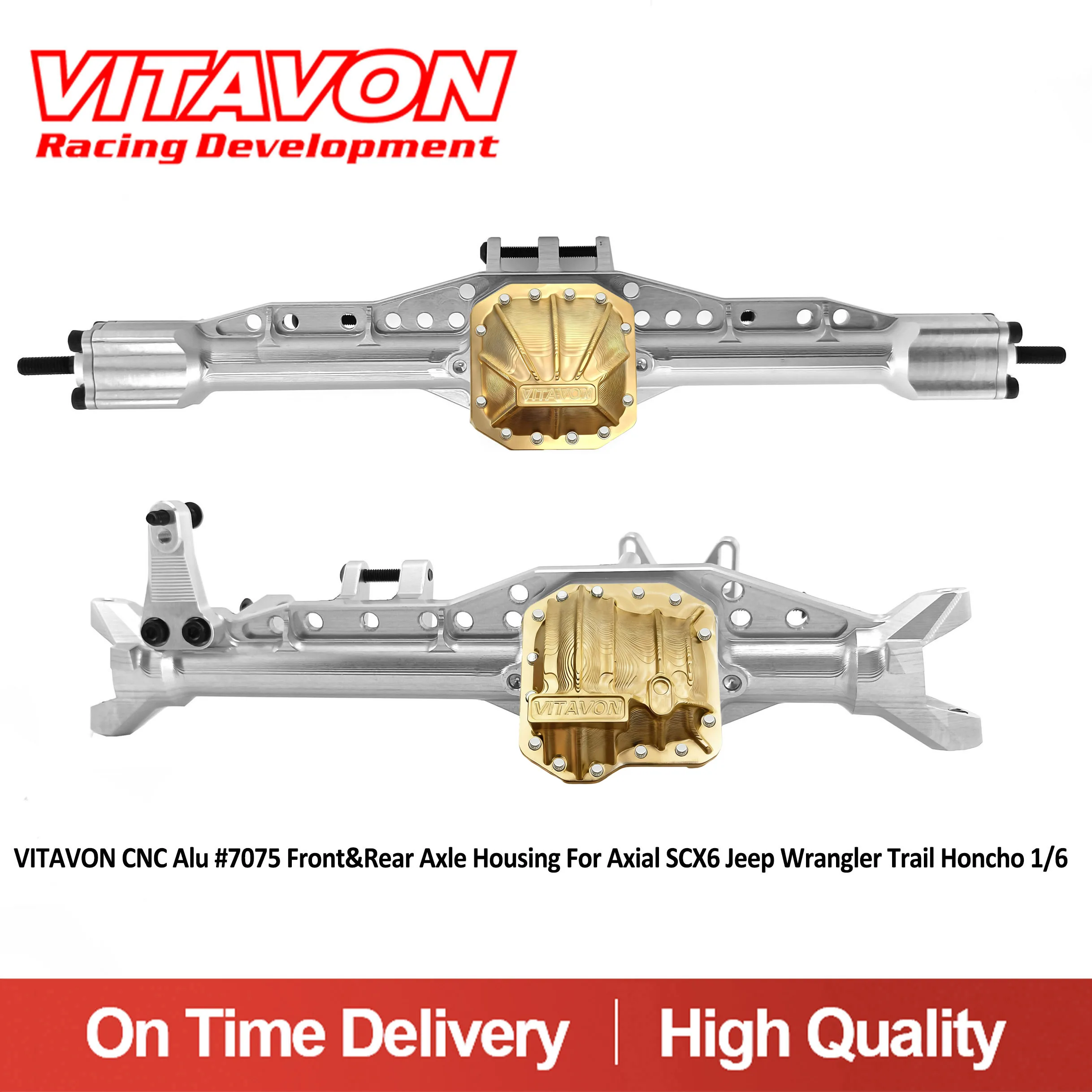 

VITAVON SCX 6 Alu #7075 Front & Rear Axle Housing with Brass diff cover for Axial 1/6