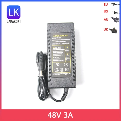 Fuente de alimentación CC 48V 3A AC/DC adaptador cargador 144W para cámara IP CCTV POE inyector NVR POE con Chip IC 48V3A