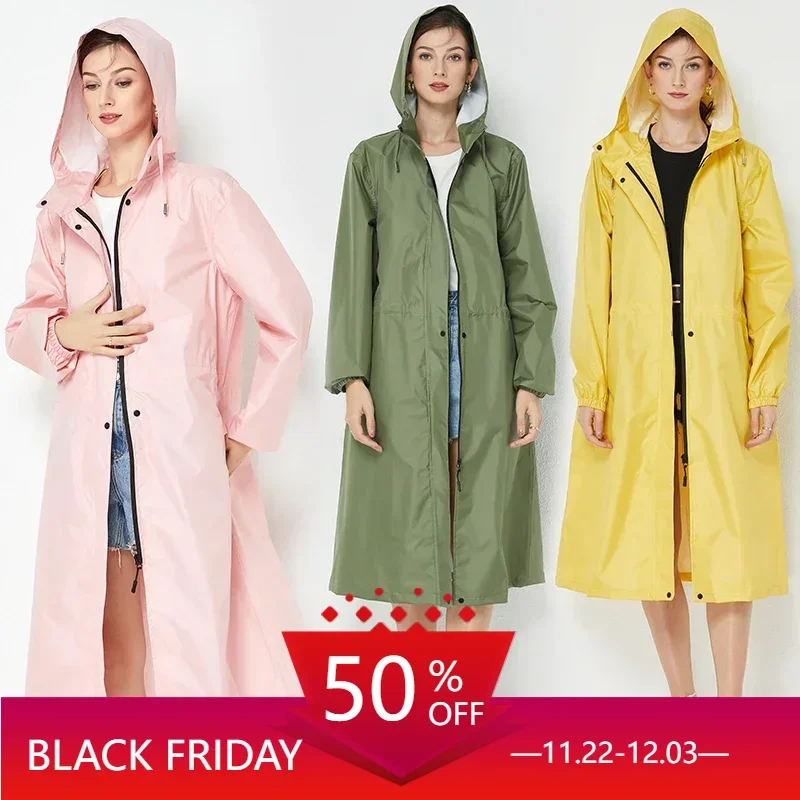 Running Long Raincoat Dress Overall Pink Fashion Portable Raincoat Outdoor Unisex Waterproof Roupa De Chuva Home Garden AB50YY