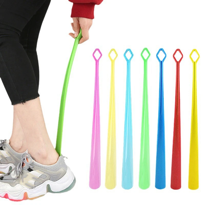 

1PCS Random Color Long Shoehorn Lazy Shoe Helper Long Handle Shoes Lifter Pull Shoehorn Slip Handle Long Shoehorn