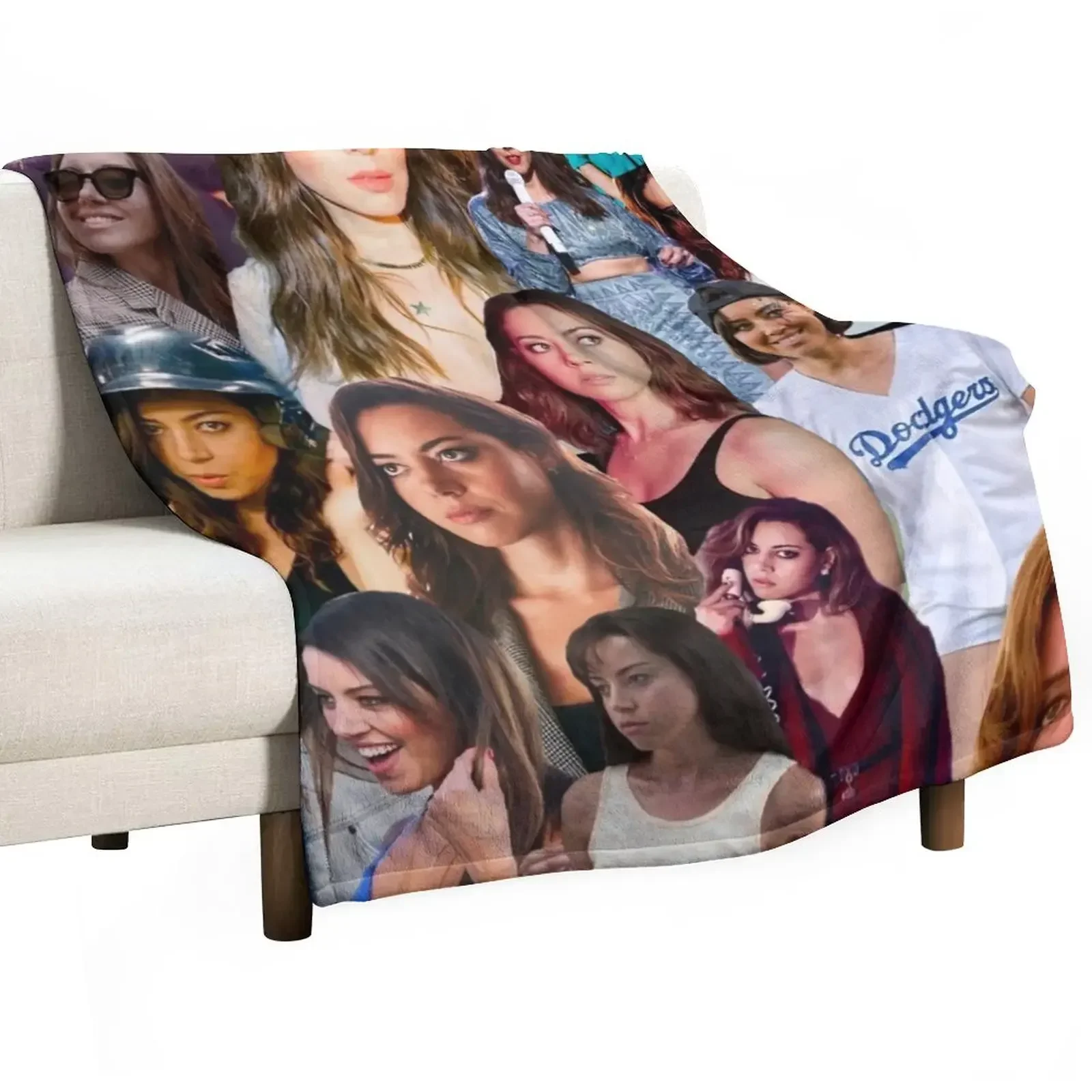 

Aubrey Plaza collage Throw Blanket For Sofa Thin Extra Large Throw bed plaid Bed Blankets