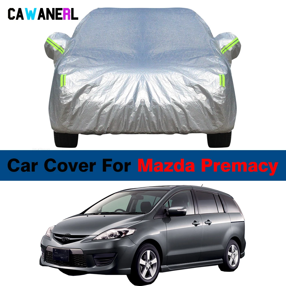 3 Layer Thick Car Cover For Mazda Premacy 1999-2023 Waterproof Anti-UV Sun Snow Rain Hail Paint Protection MPV Cover Dustproof